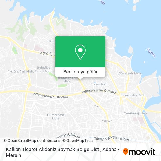 Kalkan Ticaret Akdeniz Baymak Bölge Dist. harita