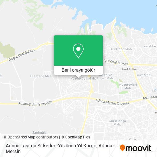 Adana Taşıma Şirketleri-Yüzüncü Yıl Kargo harita