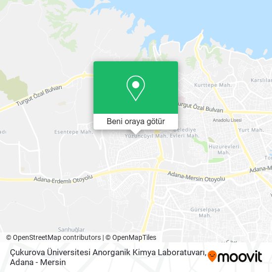 Çukurova Üniversitesi Anorganik Kimya Laboratuvarı harita