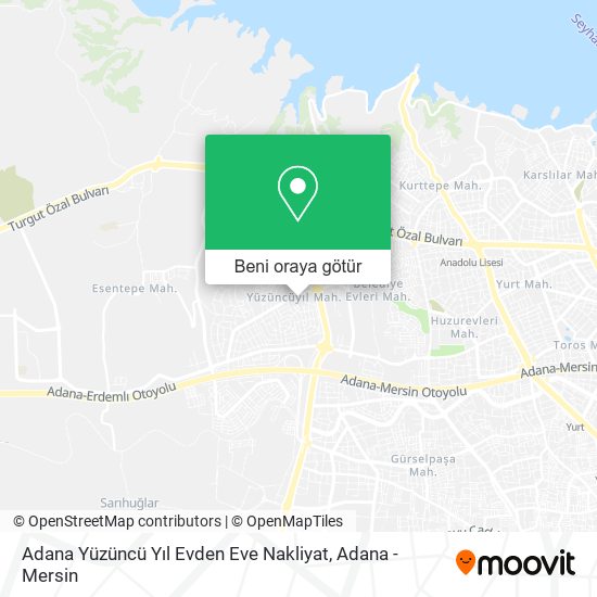 Adana Yüzüncü Yıl Evden Eve Nakliyat harita