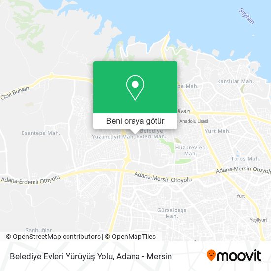 Belediye Evleri Yürüyüş Yolu harita