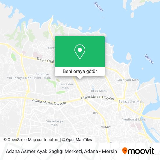Adana Asmer Ayak Sağlığı Merkezi harita