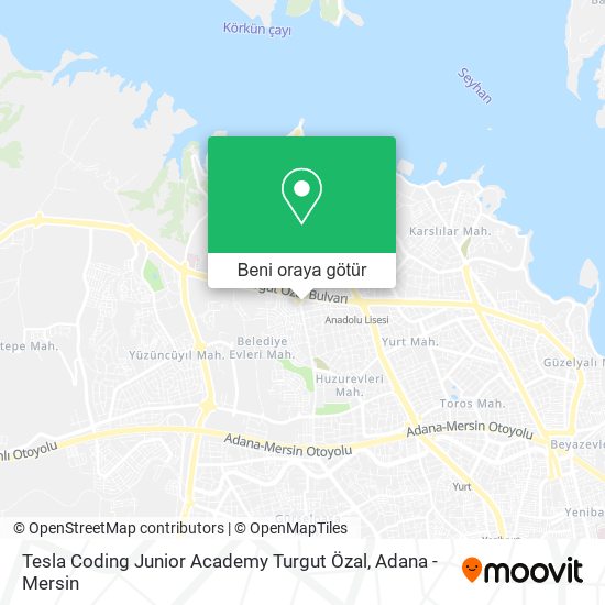 Tesla Coding Junior Academy Turgut Özal harita