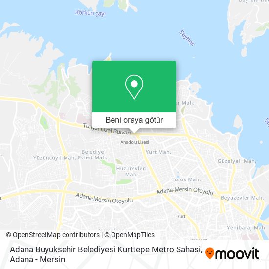 Adana Buyuksehir Belediyesi Kurttepe Metro Sahasi harita