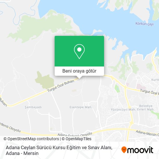 Adana Ceylan Sürücü Kursu Eğitim ve Sınav Alanı harita