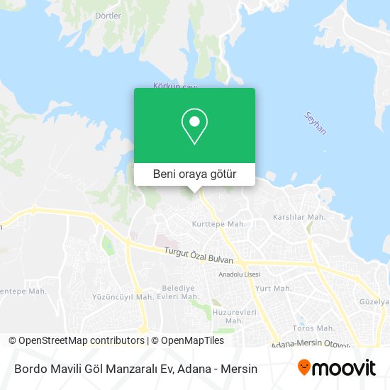 Bordo Mavili Göl Manzaralı Ev harita