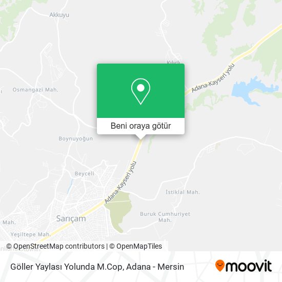 Göller Yaylası Yolunda M.Cop harita