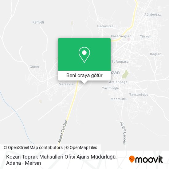 Kozan Toprak Mahsulleri Ofisi Ajans Müdürlüğü harita