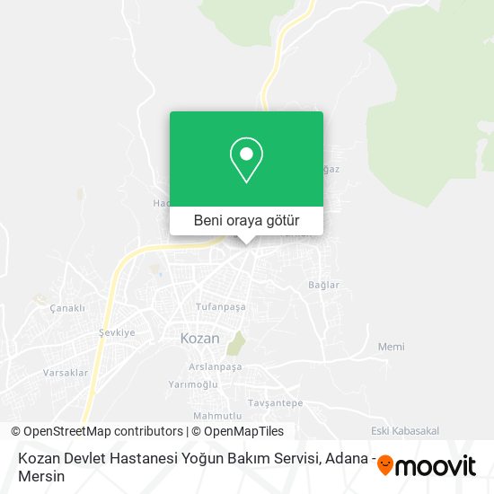 Kozan Devlet Hastanesi Yoğun Bakım Servisi harita