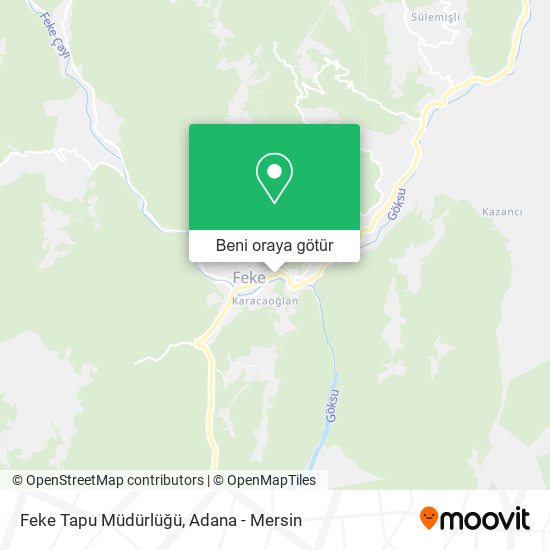 Feke Tapu Müdürlüğü harita