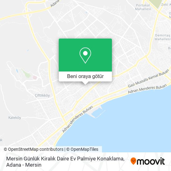 Mersin Günlük Kiralık Daire Ev Palmiye Konaklama harita