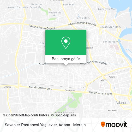 Sevenler Pastanesi Yeşilevler harita
