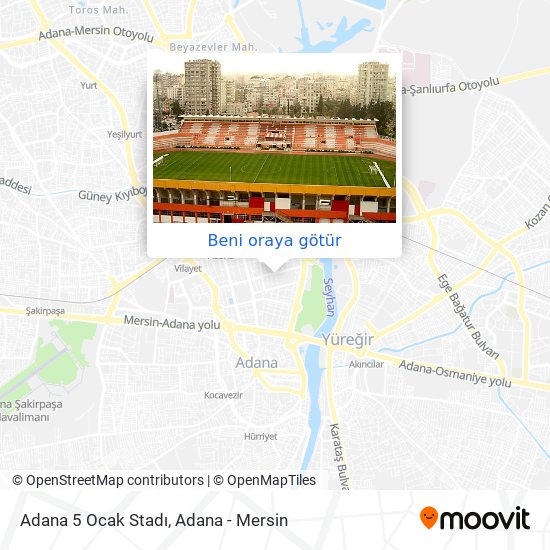 Adana 5 Ocak Stadı harita