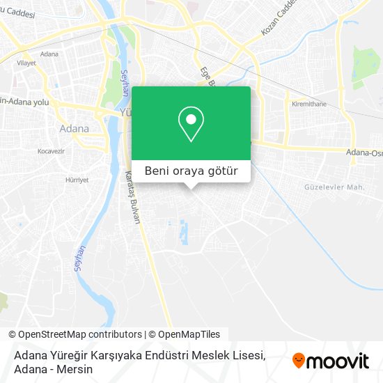 Adana Yüreğir Karşıyaka Endüstri Meslek Lisesi harita