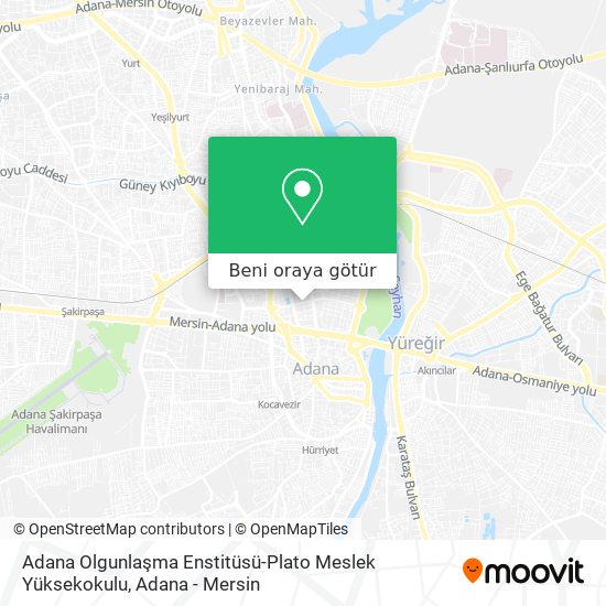 Adana Olgunlaşma Enstitüsü-Plato Meslek Yüksekokulu harita