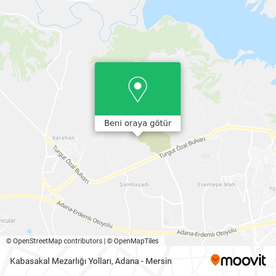 Kabasakal Mezarlığı Yolları harita