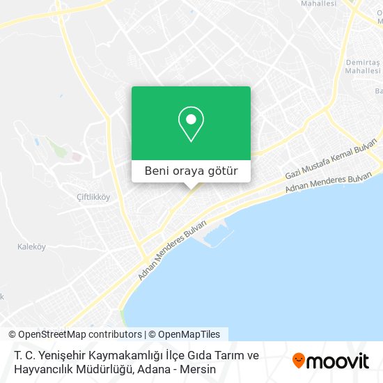 T. C. Yenişehir Kaymakamlığı İlçe Gıda Tarım ve Hayvancılık Müdürlüğü harita