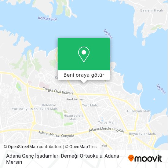 Adana Genç İşadamları Derneği Ortaokulu harita
