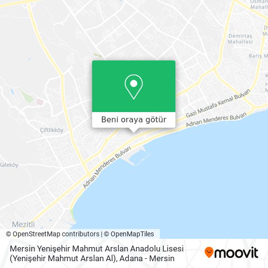 Mersin Yenişehir Mahmut Arslan Anadolu Lisesi (Yenişehir Mahmut Arslan Al) harita
