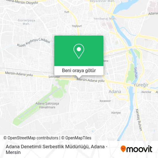 Adana Denetimli Serbestlik Müdürlüğü harita