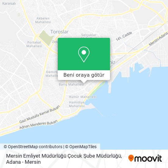 Mersin Emliyet Müdürlüğü Çocuk Şube Müdürlüğü harita