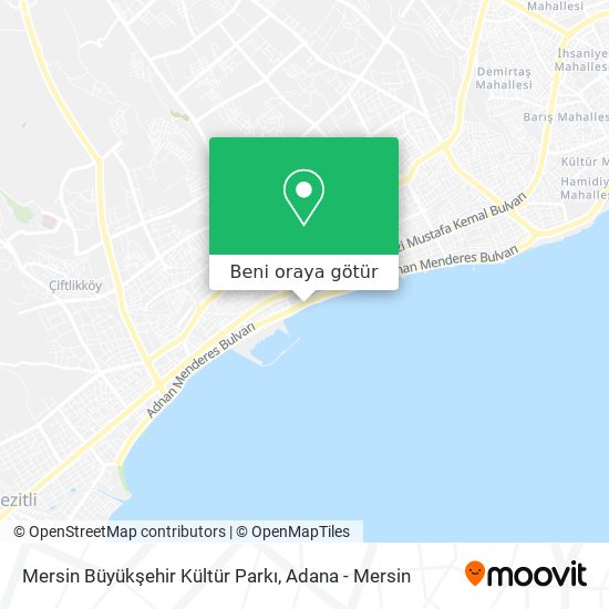 Mersin Büyükşehir Kültür Parkı harita