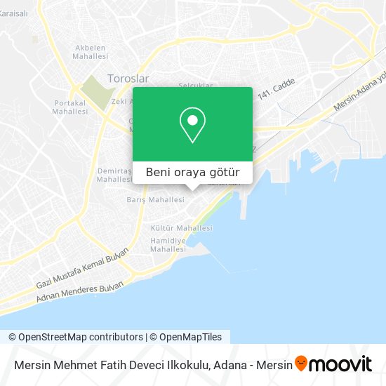 Mersin Mehmet Fatih Deveci Ilkokulu harita