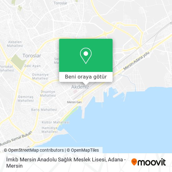 İmkb Mersin Anadolu Sağlık Meslek Lisesi harita