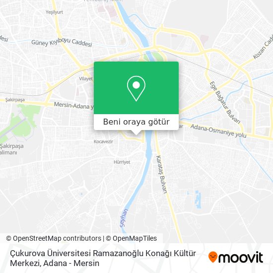 Çukurova Üniversitesi Ramazanoğlu Konağı Kültür Merkezi harita