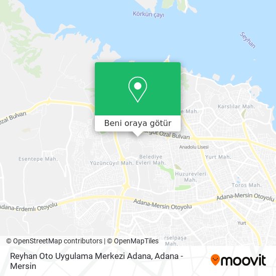 Reyhan Oto Uygulama Merkezi Adana harita