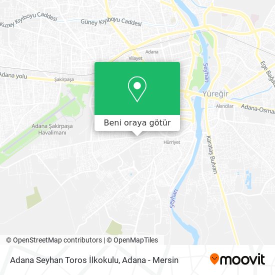 Adana Seyhan Toros İlkokulu harita