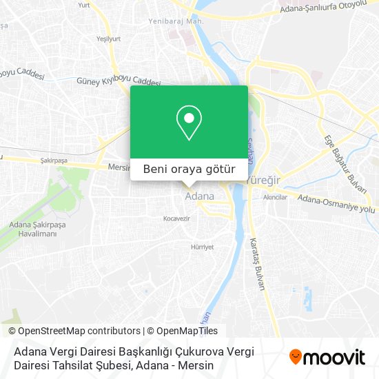 Adana Vergi Dairesi Başkanlığı Çukurova Vergi Dairesi Tahsilat Şubesi harita