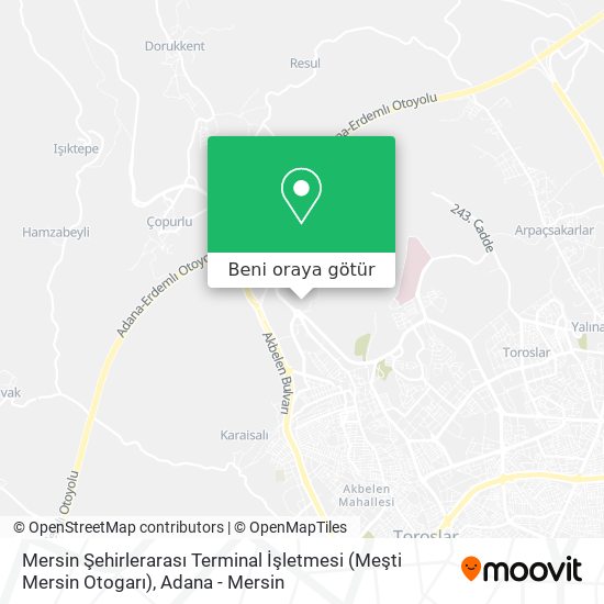 Mersin Şehirlerarası Terminal İşletmesi (Meşti Mersin Otogarı) harita