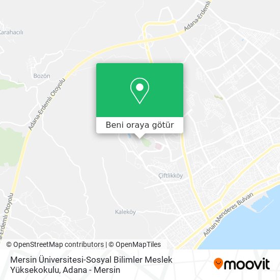 Mersin Üniversitesi-Sosyal Bilimler Meslek Yüksekokulu harita