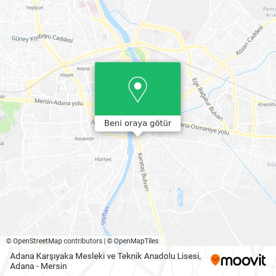Adana Karşıyaka Mesleki ve Teknik Anadolu Lisesi harita