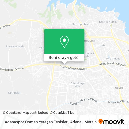 Adanaspor Osman Yereşen Tesisleri harita