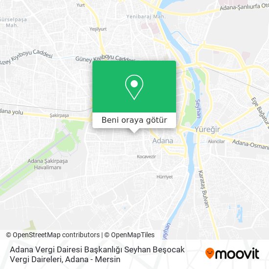 Adana Vergi Dairesi Başkanlığı Seyhan Beşocak Vergi Daireleri harita