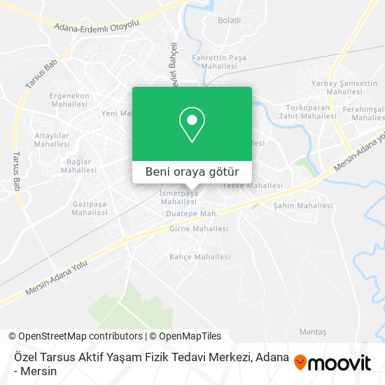 Özel Tarsus Aktif Yaşam Fizik Tedavi Merkezi harita