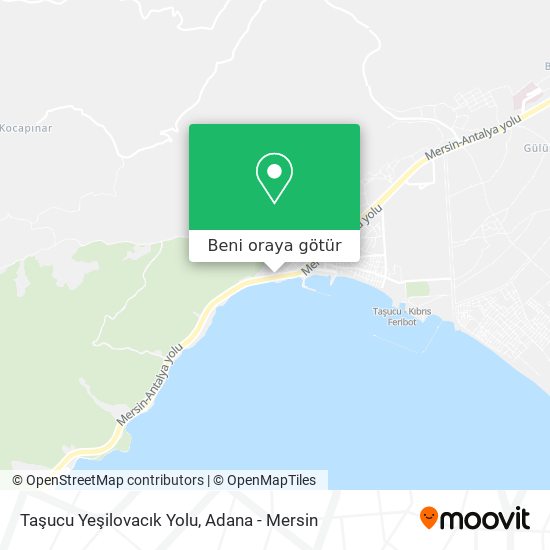 Taşucu Yeşilovacık Yolu harita