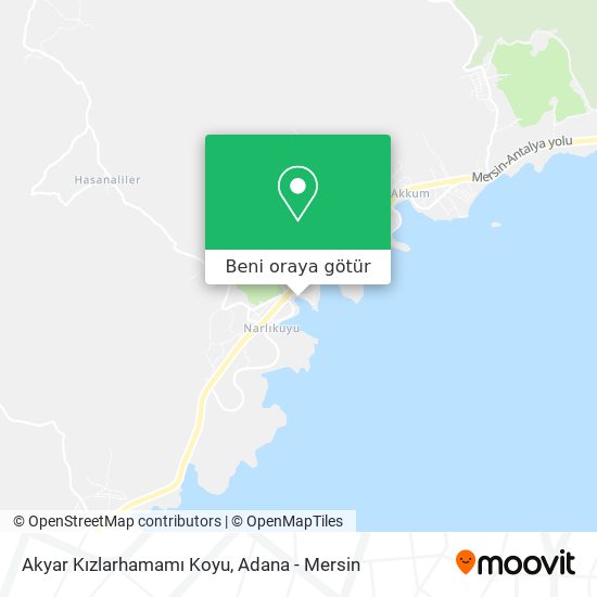 Akyar Kızlarhamamı Koyu harita