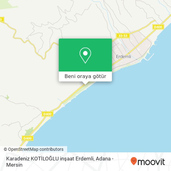 Karadeniz KOTİLOĞLU inşaat Erdemli harita