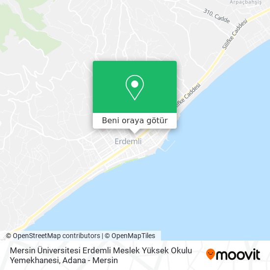Mersin Üniversitesi Erdemli Meslek Yüksek Okulu Yemekhanesi harita