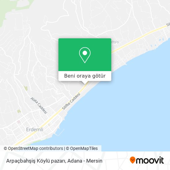 Arpaçbahşiş Köylü pazarı harita