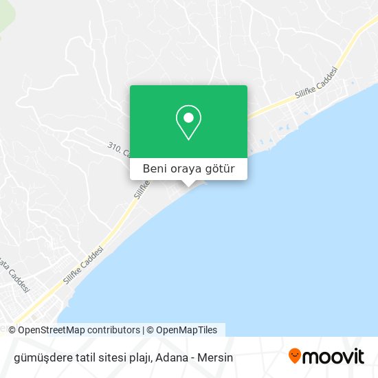 gümüşdere tatil sitesi plajı harita