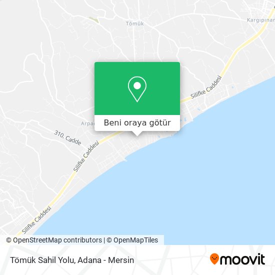 Tömük Sahil Yolu harita