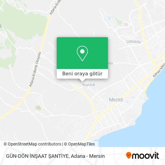 GÜN-DÖN İNŞAAT ŞANTİYE harita