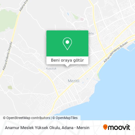 Anamur Meslek Yüksek Okulu harita