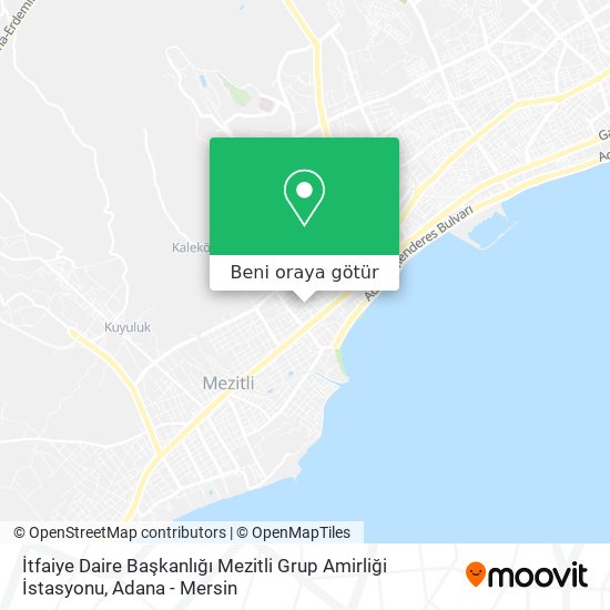 İtfaiye Daire Başkanlığı Mezitli Grup Amirliği İstasyonu harita