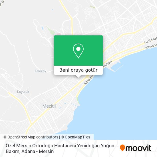Özel Mersin Ortodoğu Hastanesi Yenidoğan Yoğun Bakım harita
