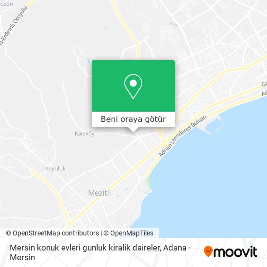 Mersin konuk evleri gunluk kiralik daireler harita